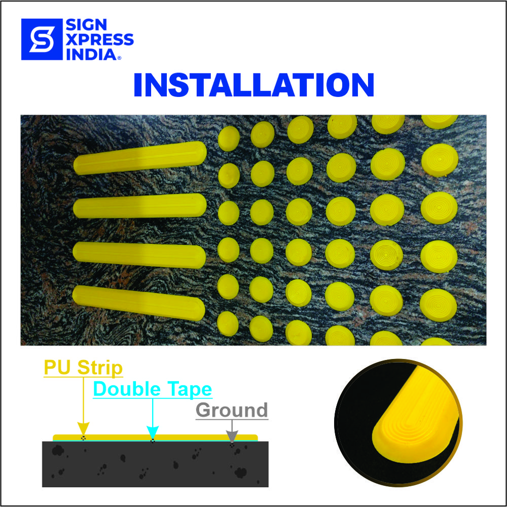 Pu Tactile Strip With 3m Self-adhesive - 008 - Color: Yellow