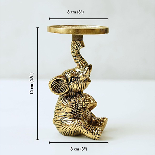 Aluminium Elephant Candle Stand