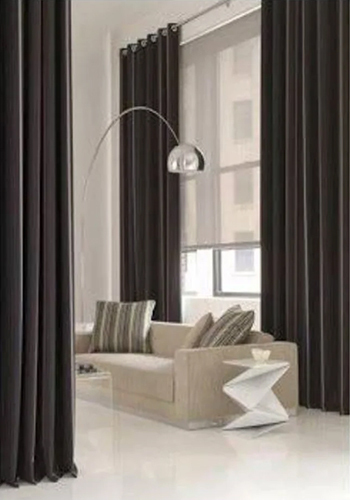 Brown Polyester Window Curtain