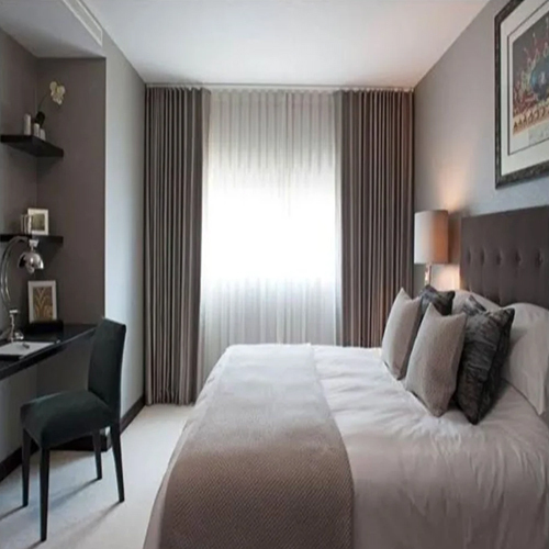 Polyester And Net Plain Window Curtain