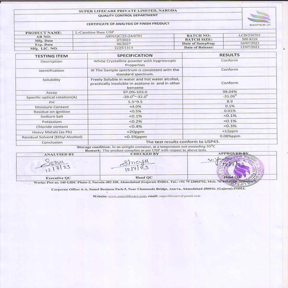 L Carnitine