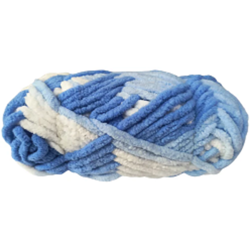 Baby Soft Blankie Wool Yarn - White Blue