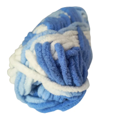 Baby Soft Blankie Wool Yarn - White Blue