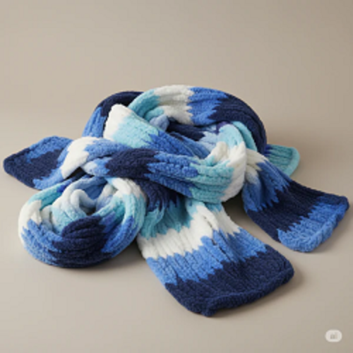 Baby Soft Blankie Wool Yarn - White Blue