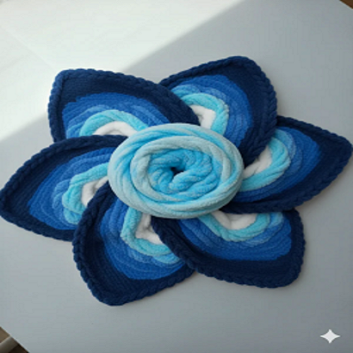 Baby Soft Blankie Wool Yarn - White Blue