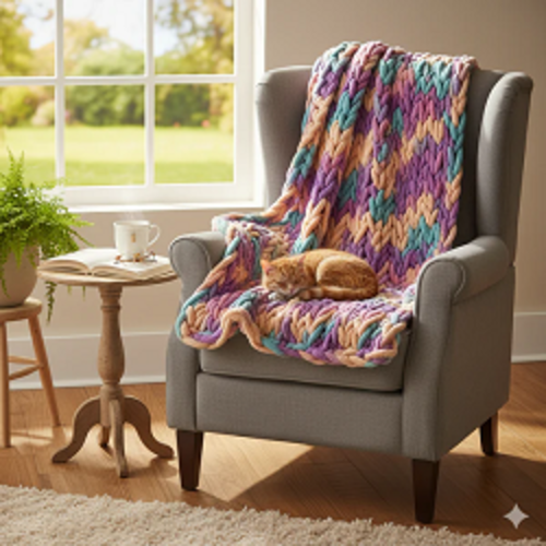 Baby Soft Blankie Wool Yarn - Green Pink