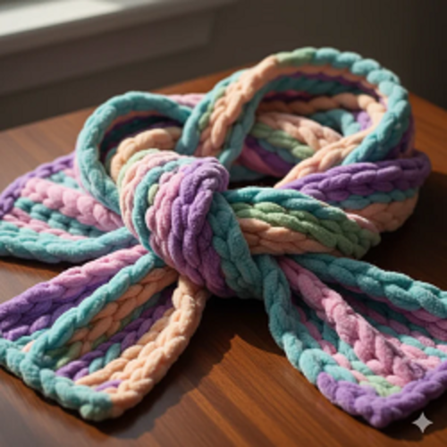 Baby Soft Blankie Wool Yarn - Green Pink