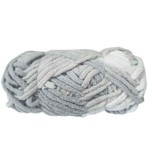 Baby Soft Blankie Wool Yarn -  Grey White