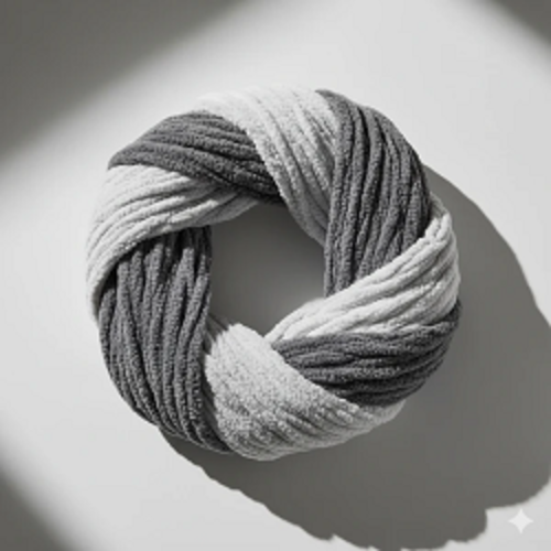 Baby Soft Blankie Wool Yarn -  Grey White
