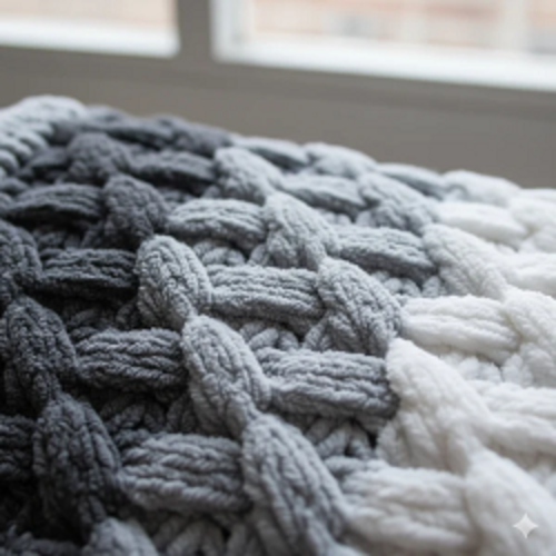 Baby Soft Blankie Wool Yarn -  Grey White