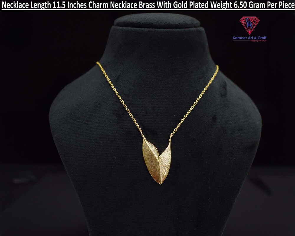 Brass With Gold Plated Charm Necklace Unique Design