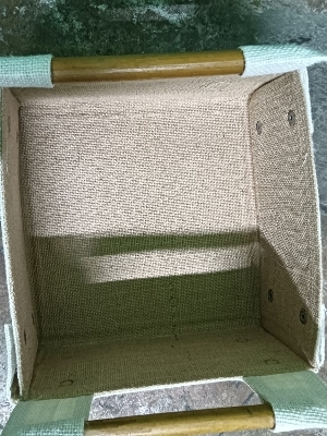 Jute Basket Bag - Pattern: Square