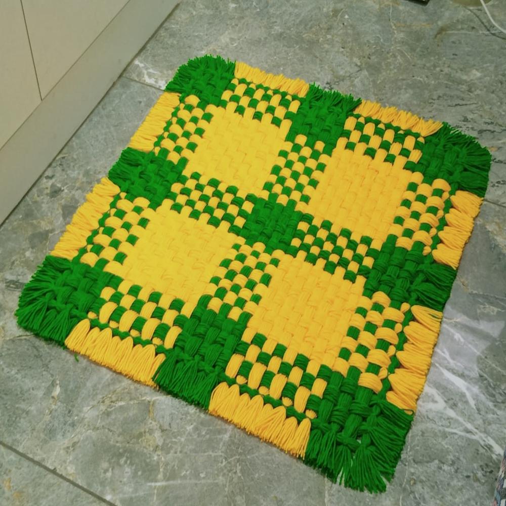 yellow checks pattern asan / attractive woolen cover / home decoration items