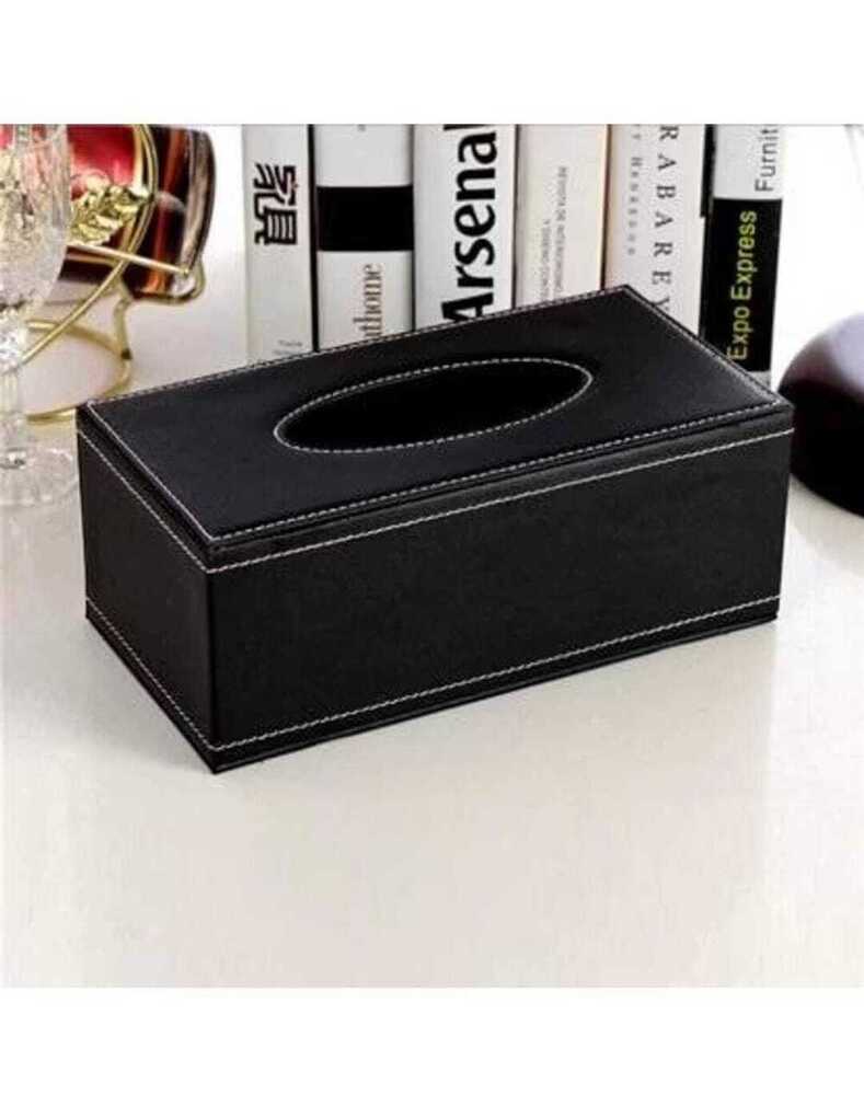 Leather tissue box