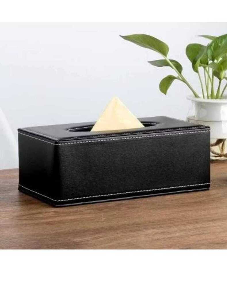 Leather tissue box