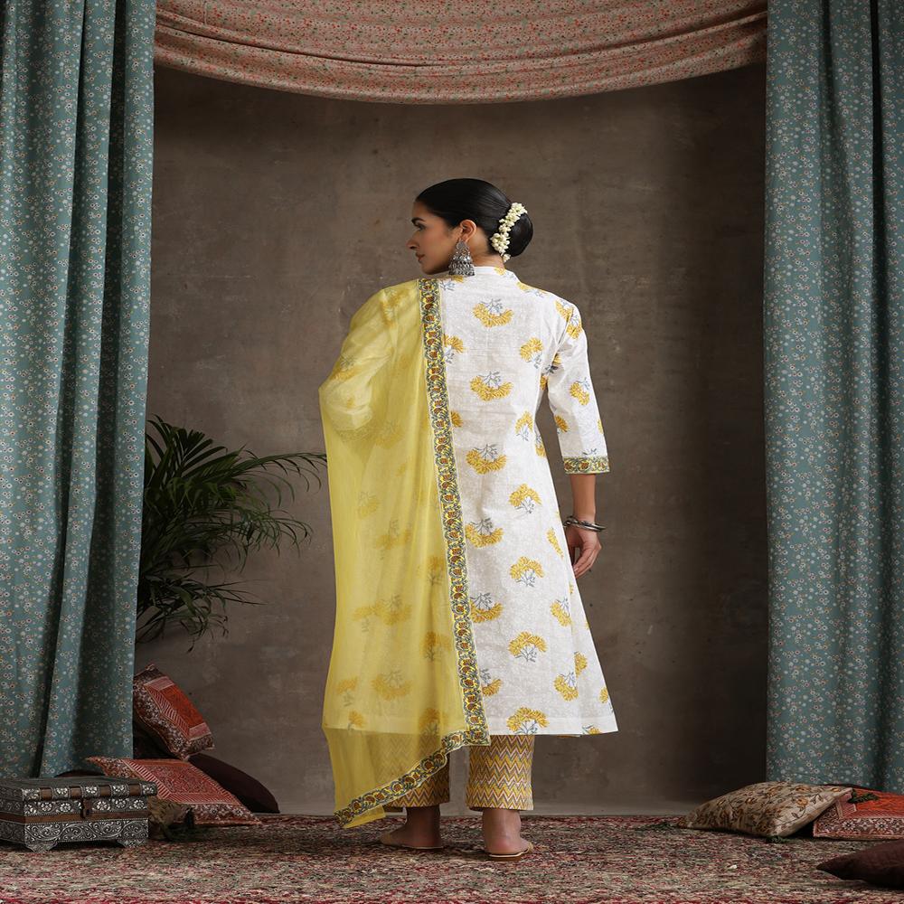 Cotton Kurta Set - Color: White
