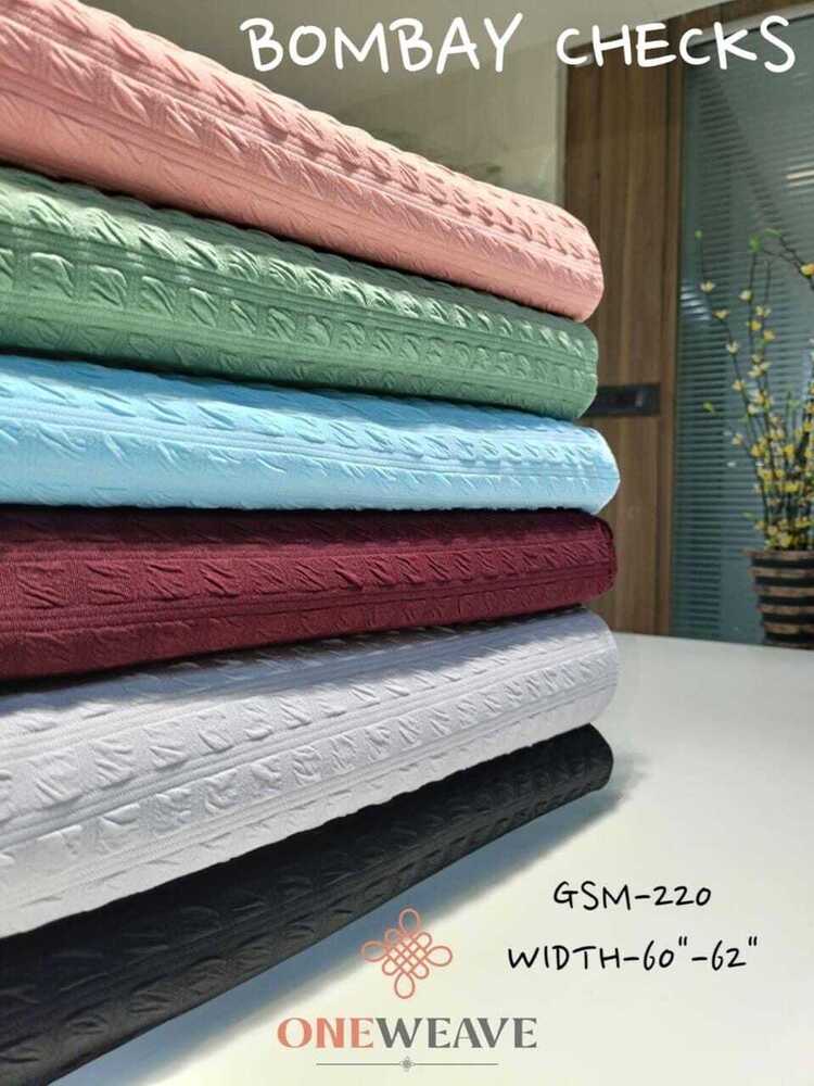 60X62 Inch 220 GSM Bombay Checks Knitted Fabric