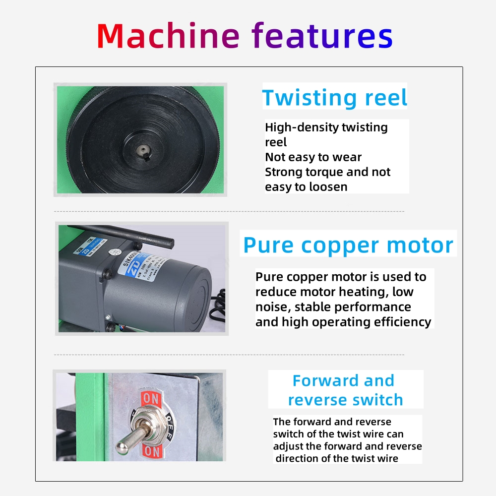Half Stripping Wire Twisting Machine - Color: Grey Green