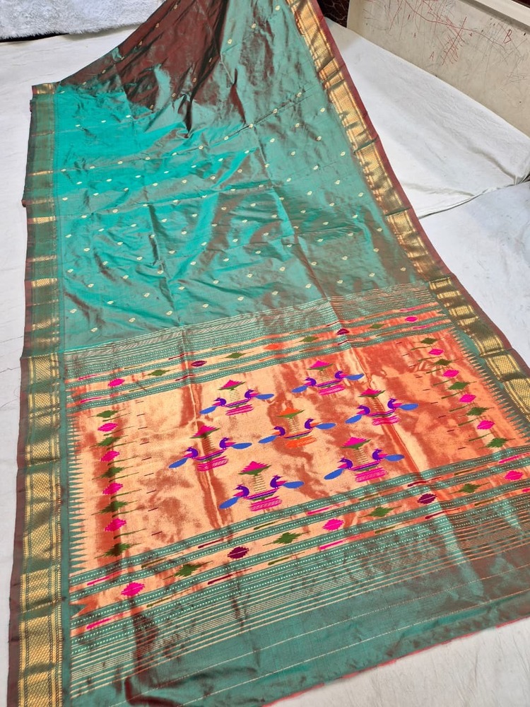 Pure Silk Yeola Handloom Double Pallu Paithani Sarees