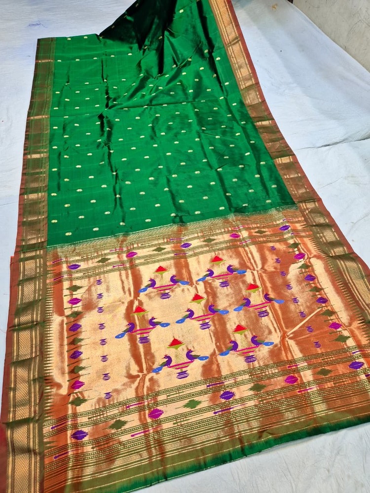 Pure Silk Yeola Handloom Double Pallu Paithani Sarees