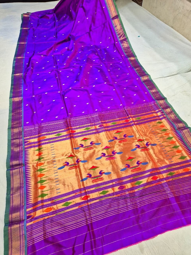 Pure Silk Yeola Handloom Double Pallu Paithani Sarees