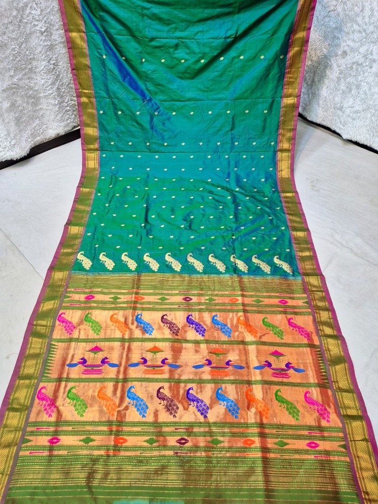 Pure Silk Yeola Handloom Tissue Pallu Paithani Saree