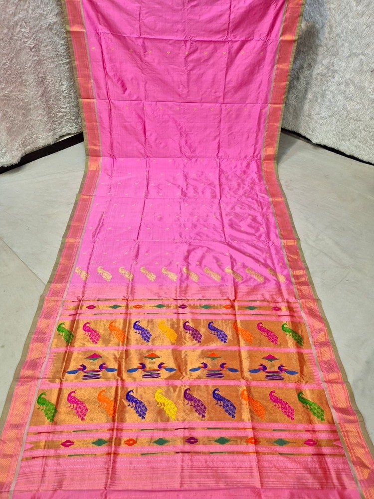 Pure Silk Yeola Handloom Tissue Pallu Paithani Saree