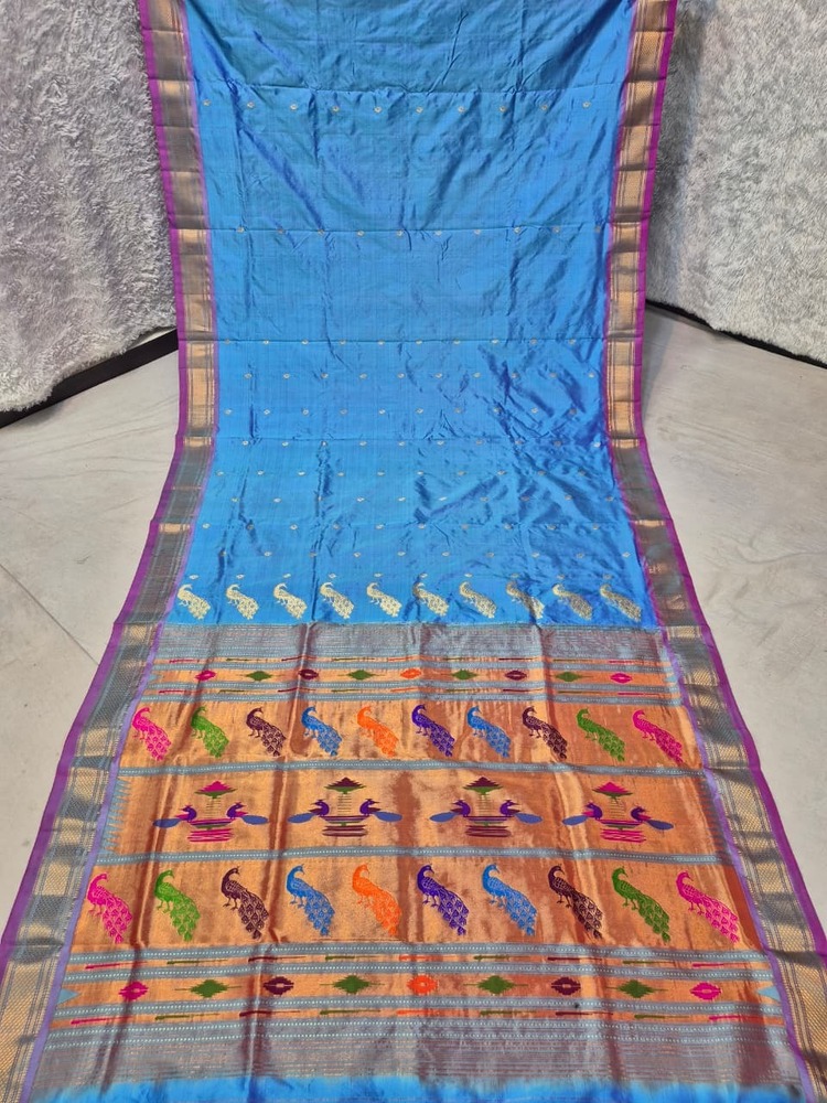 Pure Silk Yeola Handloom Tissue Pallu Paithani Saree