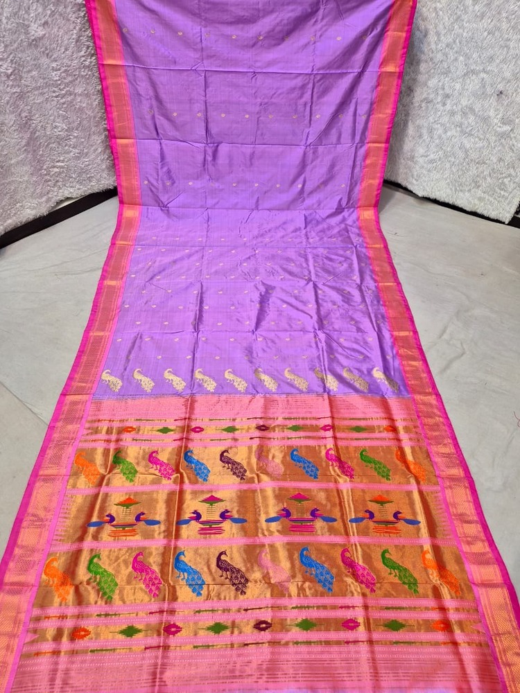 Pure Silk Yeola Handloom Tissue Pallu Paithani Saree
