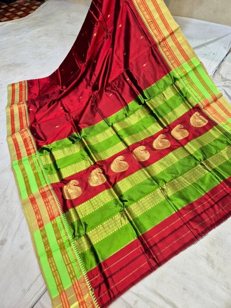 Pure Narayanpeth Paithani Silk Sarees - Color: Multicolor