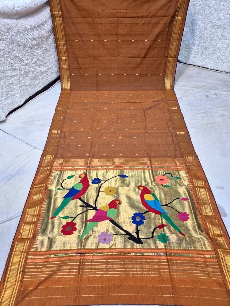 Pure Cotton Silk Yeola Handloom Narali Border Saree