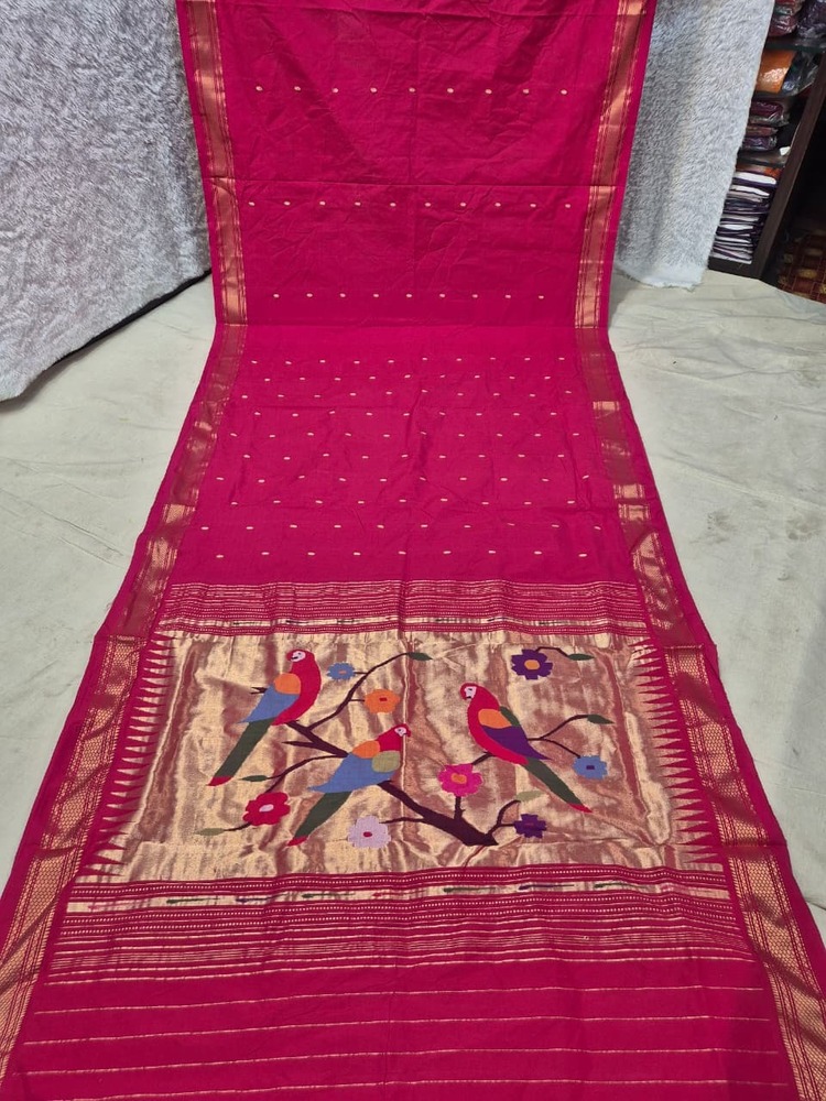 Pure Cotton Silk Yeola Handloom Narali Border Saree