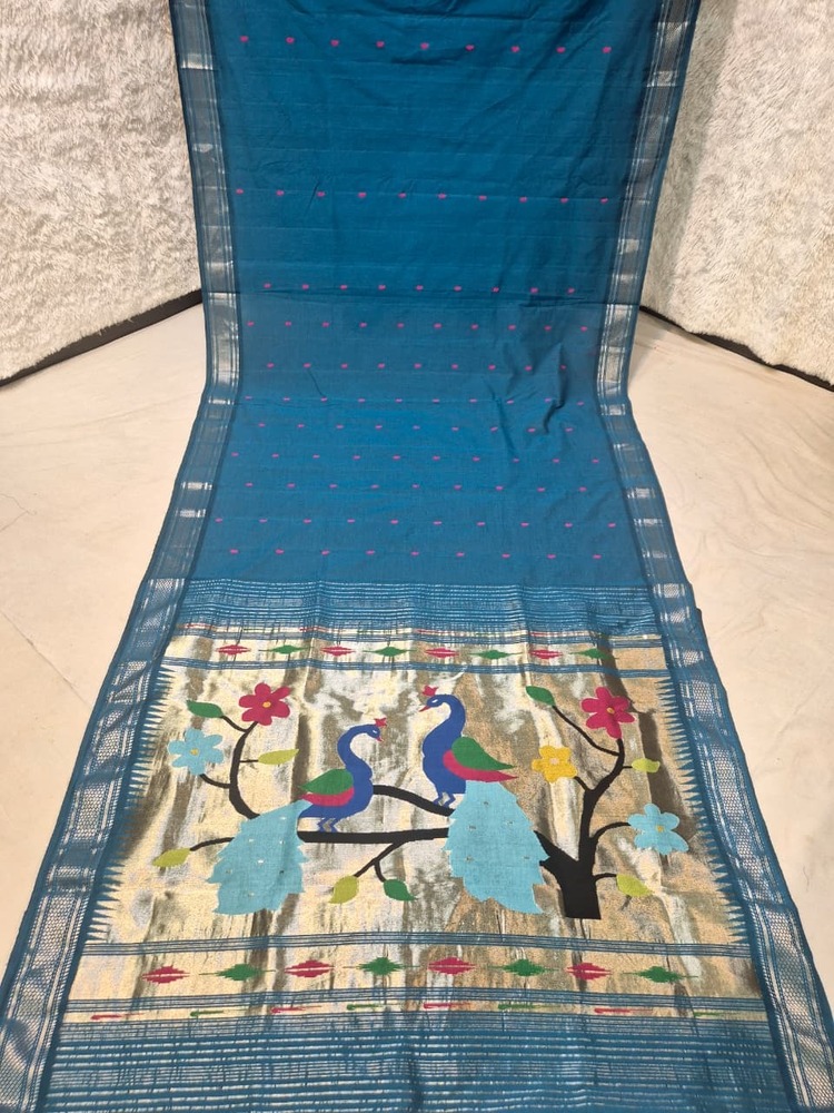 Pure Cotton Silk Yeola Handloom Narali Border Saree