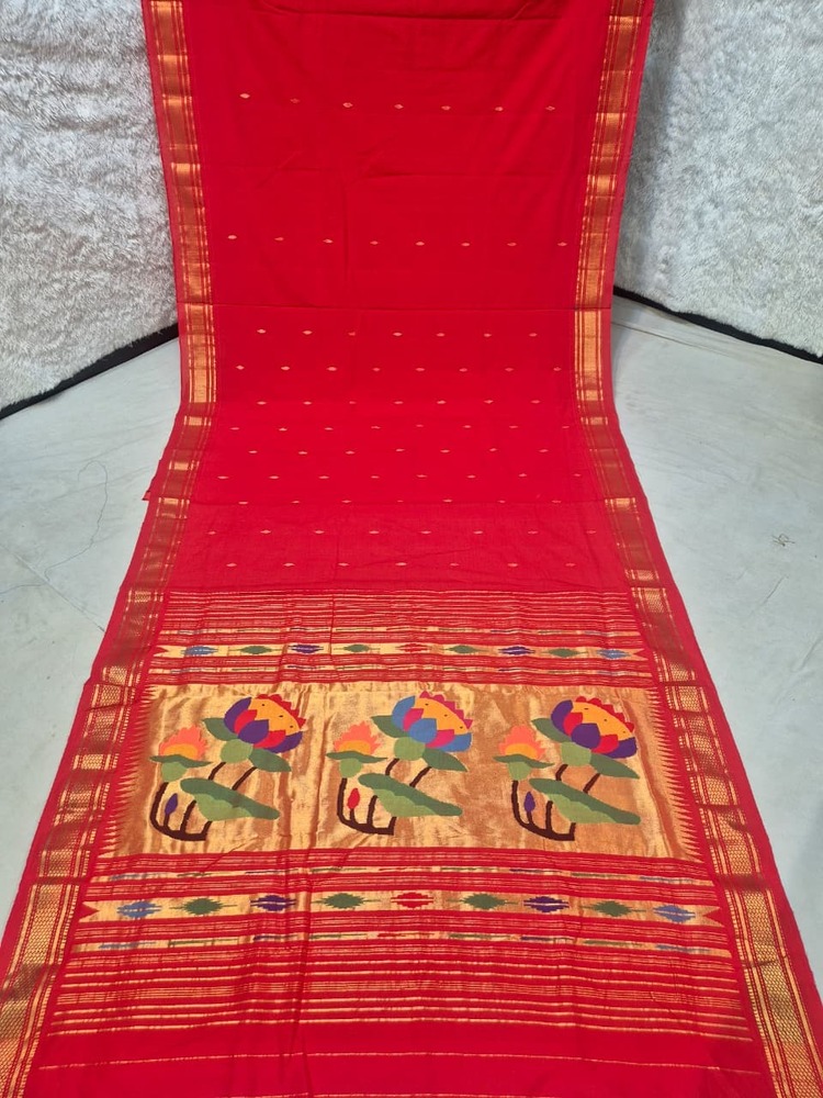 Pure Cotton Silk Yeola Handloom Narali Border Saree