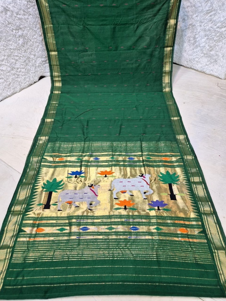 Pure Cotton Silk Yeola Handloom Narali Border Saree