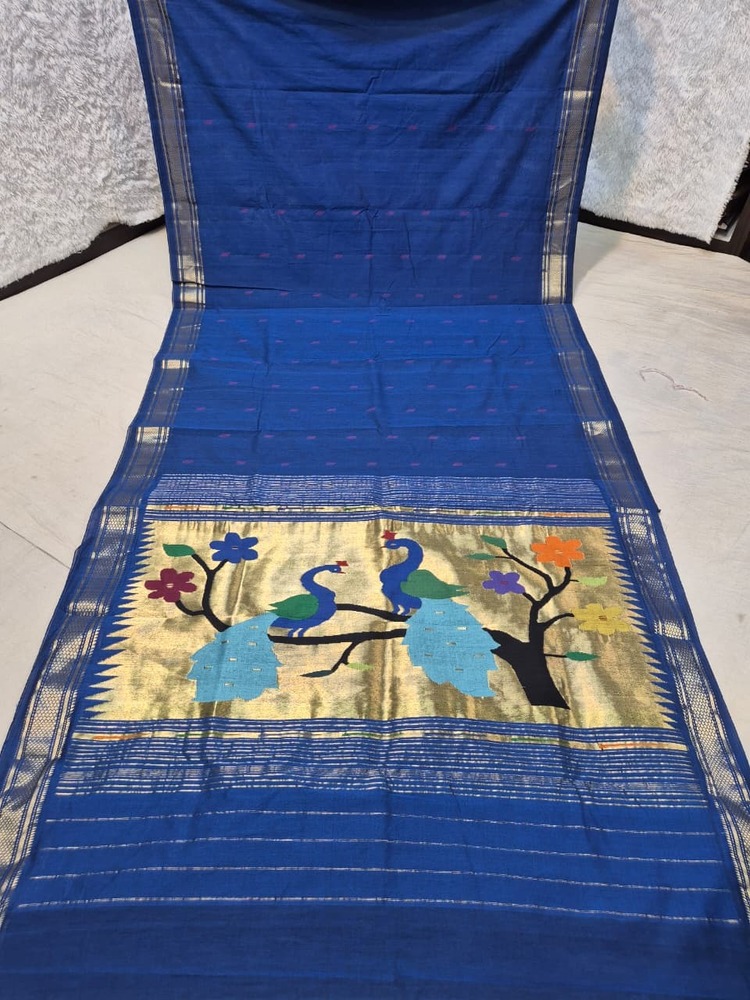 Pure Cotton Silk Yeola Handloom Narali Border Saree