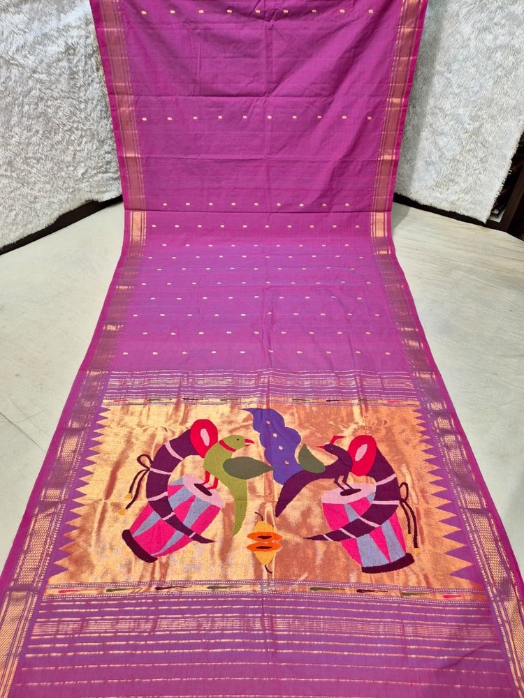 Pure Cotton Silk Yeola Handloom Narali Border Saree