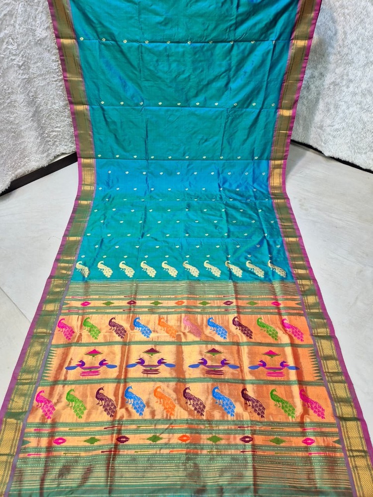 Pure Silk Yeola Handloom Tissue Pallu Paithani Saree