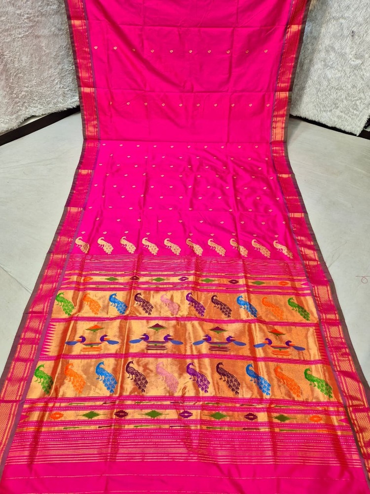 Pure Silk Yeola Handloom Tissue Pallu Paithani Saree