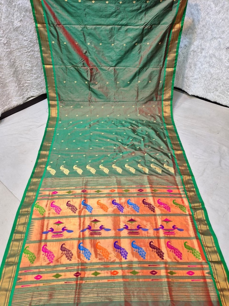 Pure Silk Yeola Handloom Tissue Pallu Paithani Saree