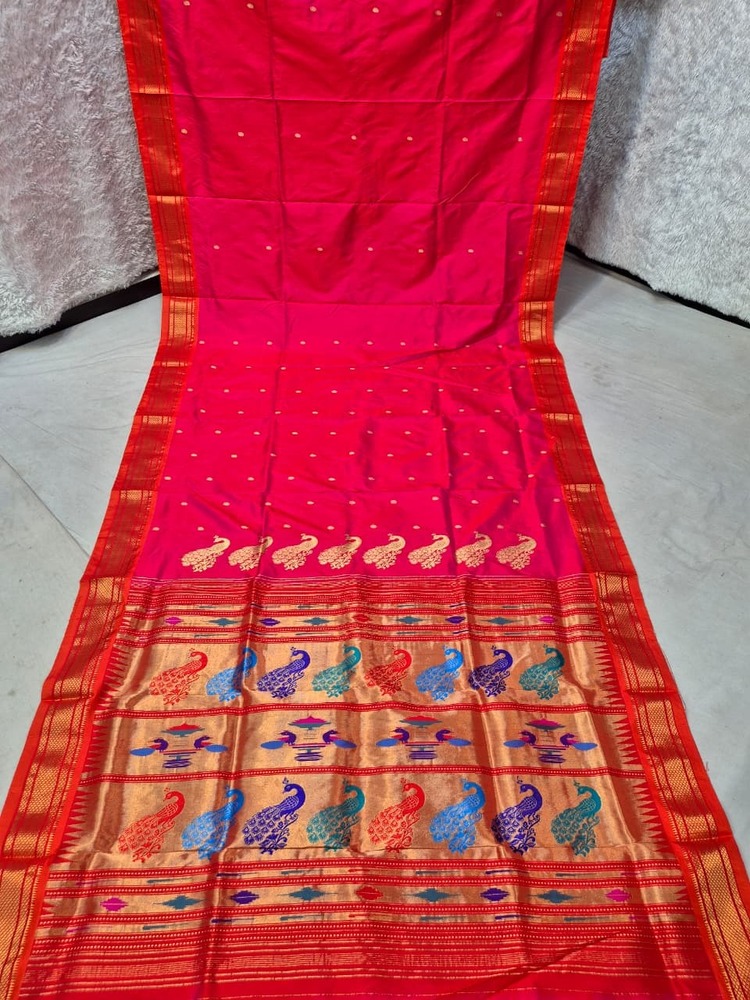 Pure Silk Yeola Handloom Tissue Pallu Paithani Saree