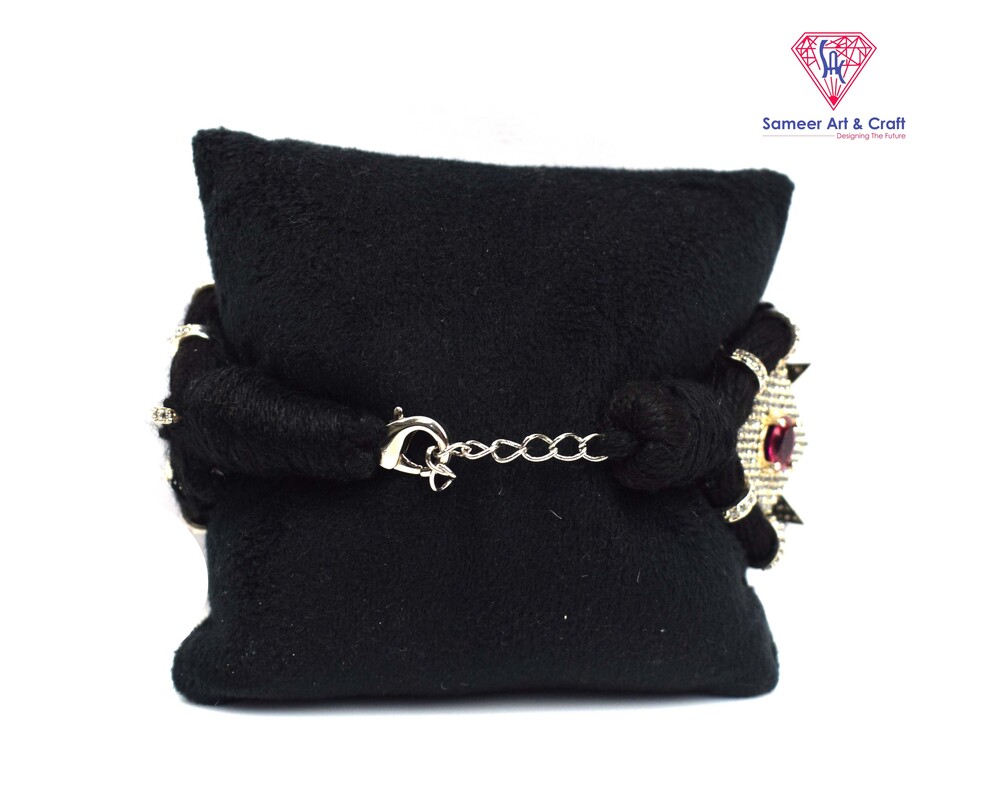 Pave American Diamond Woven Adjustable Brass With Gold & Silver Plated