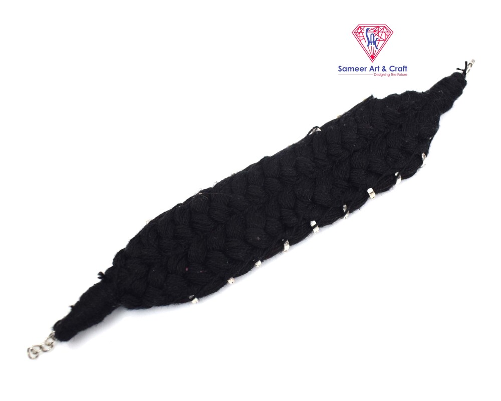 Pave American Diamond Woven Adjustable Brass With Gold & Silver Plated