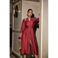 Ladies Silk Dress - Color: Brick