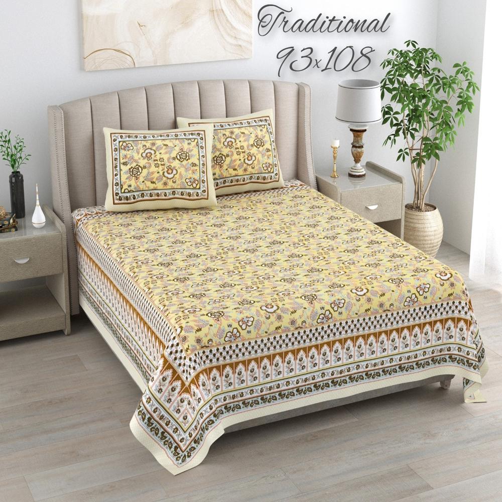 Beautiful Block Printed Bedsheet - Color: Multi