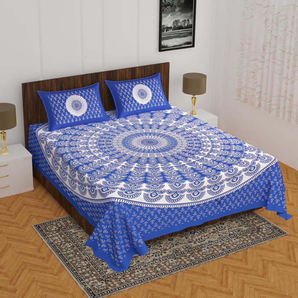 Hand Block Printed Cotton Bedsheet - Color: Multi