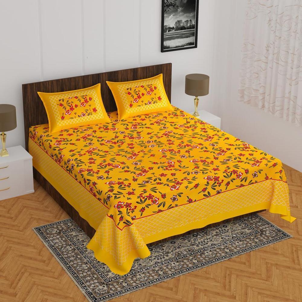 Hand Block Printed Cotton Bedsheet - Color: Multi