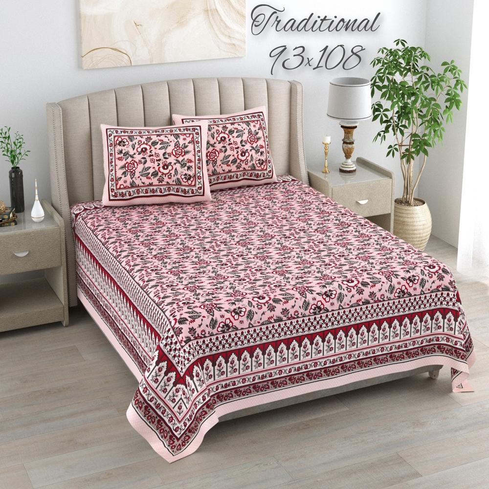 Hand Block Printed Cotton Bedsheet - Color: Multi