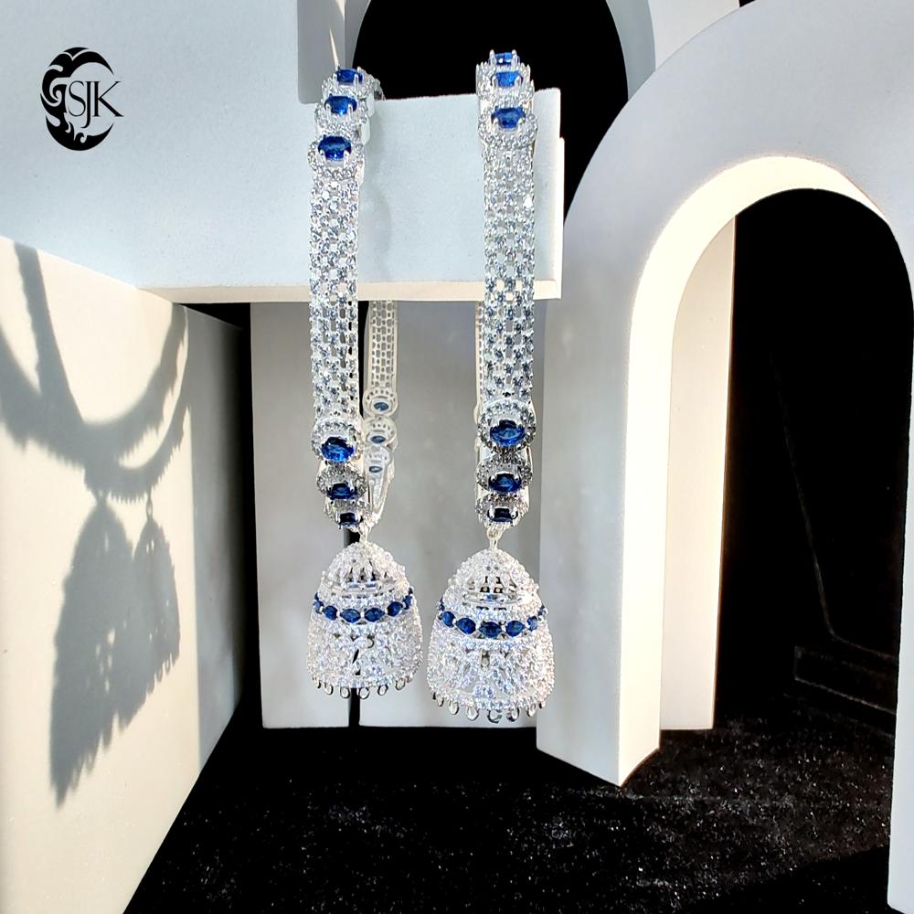 Silver Cz Jhummar Bangles