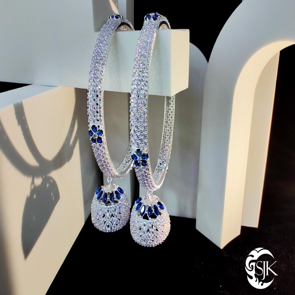 Silver Cz Jhummar Bangles